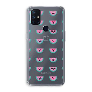 Smiley watermeloenprint: OnePlus Nord N10 5G Transparant Hoesje