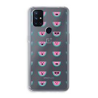 Smiley watermeloenprint: OnePlus Nord N10 5G Transparant Hoesje