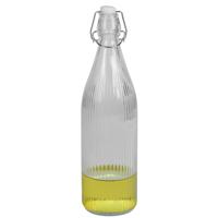 Urban Living Beugelfles/Weckfles - transparant glas - luchtdicht - 1 liter - waterfles