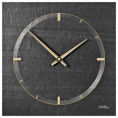 AMS W9516 Wandklok Leisteen - Aluminium