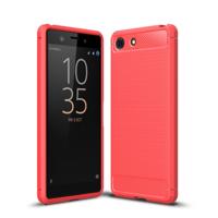 Geborsteld textuur Carbon Fiber schokbestendig TPU Case voor Sony Xperia XZ4 compact (rood)