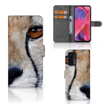OPPO A54 5G | A74 5G | A93 5G | Telefoonhoesje | Met pasjeshouder | Cheetah