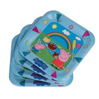 Feest bordjes Peppa Pig - 12x stuks - 23 cm karton - themafeest eetbordjes