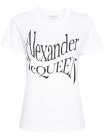 Alexander McQueen logo-print cotton T-shirt - Blanc - thumbnail