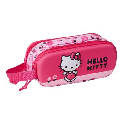 Pennenetui met 2 vakken Hello Kitty Roze 21 x 8 x 6 cm