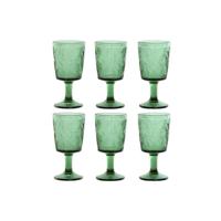 Set van bekers Home ESPRIT Groen Kristal 285 ml (6 Stuks)