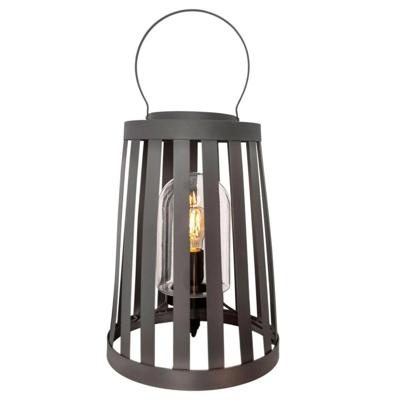 Buitenlamp grijs vloerlamp By Rydens &apos;Delphia&apos; modern e27 fitting rond staal 600mm