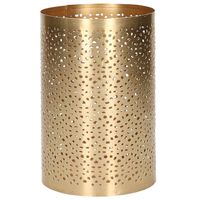 Metalen theelichthouder / windlicht goud type 2 D10 x H15 cm - Waxinelichtjeshouders