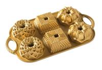 Nordic Ware Mini Tulband / Bakvorm Geo Bundtlette - Gietaluminium - Goud - 6 stuks