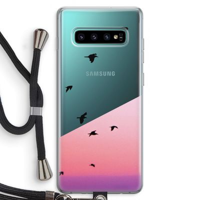 Fly away: Samsung Galaxy S10 Plus Transparant Hoesje met koord