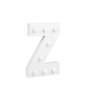 Letter Z met licht hoogte 17 cm breedte 11 cm