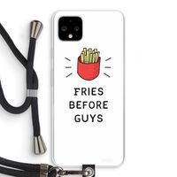 Fries before guys: Pixel 4 XL Transparant Hoesje met koord
