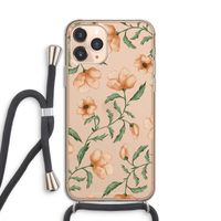 Peachy flowers: iPhone 11 Pro Transparant Hoesje met koord