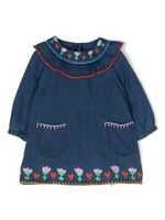 Stella McCartney Kids robe en jean à broderies - Bleu