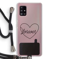 Forever heart black: Samsung Galaxy A51 5G Transparant Hoesje met koord