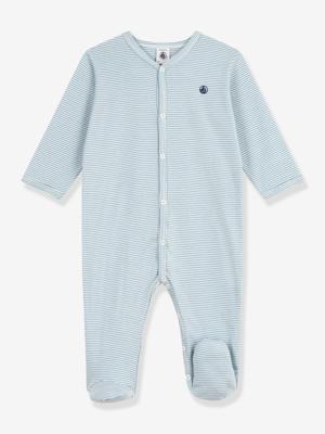 Pyjama voor baby's van katoen met ribfluwelen strepen PETIT BATEAU grijs
