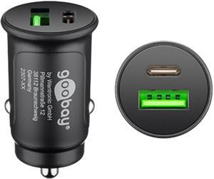 Goobay USB autolader USB-C en USB-A 12V-24V 3A zwart - 9540129