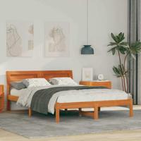 Bedframe Wasbruin 135 x 190 cm Massief grenenhout