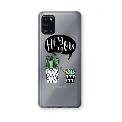 Hey you cactus: Samsung Galaxy A31 Transparant Hoesje