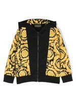 Versace Kids hoodie zippé à logo imprimé - Noir