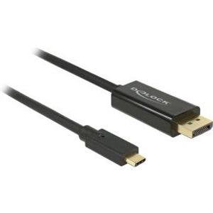 Delock 85255 Kabel USB Type-C male > DisplayPort male (DP Alt Mode) 4K 60 Hz 1 m zwart