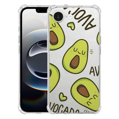 Apple iPhone 16e Hoesje - Avocado Singing TPU Antishock Apple iPhone 16e Hoesje - Avocado Singing TPU Antishock