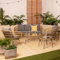 Sintra set wicker 186x80x82 cm naturel Decoris - Decoris