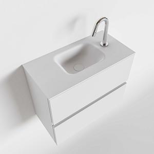 Toiletmeubel Mondiaz Ada | 60 cm | Meubelkleur Talc | Lex wastafel Talc Midden | 1 kraangat