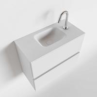Toiletmeubel Mondiaz Ada | 60 cm | Meubelkleur Talc | Lex wastafel Talc Midden | 1 kraangat - thumbnail