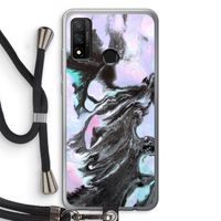 Pastel zwart: Huawei P Smart (2020) Transparant Hoesje met koord