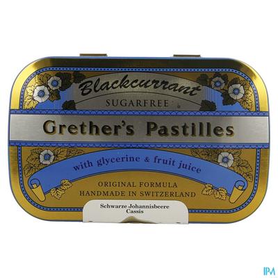 Blackcurrant Grethers Zonder Suiker Past 110g