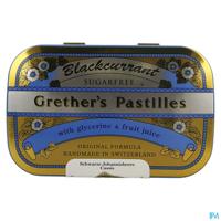 Blackcurrant Grethers Zonder Suiker Past 110g