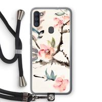Japanse bloemen: Samsung Galaxy A11 Transparant Hoesje met koord