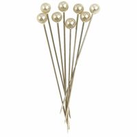 Spelden met parel kop/kopspelden - 6.5 cm - wit - 25x stuks - hobby steekspelden   -