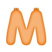 Oranje opblaasbare letter M