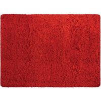MSV Badkamerkleedje/badmat tapijt - voor de vloer - rood - 50 x 70 cm - langharig   - - thumbnail