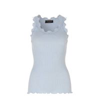 Rosemunde ribgebreide singlet met zijde wit - thumbnail