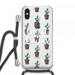 Cactus quote: iPhone XS Max Transparant Hoesje met koord