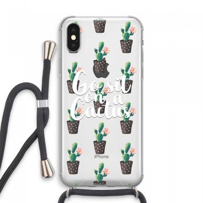 Cactus quote: iPhone XS Max Transparant Hoesje met koord