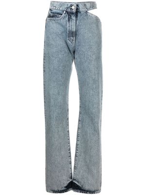 MSGM jean droit à découpe - Bleu