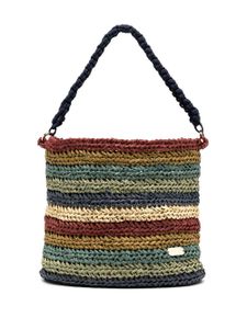 0711 sac à main Havana à design tressé - Multicolore