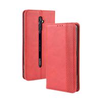 Voor oppo Reno2 F/Reno2 Z magnetische Buckle retro Crazy Horse textuur horizontale Flip lederen draagtas met houder & kaartsleuven & fotolijstjes (roo