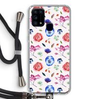 Bloemetjes: Samsung Galaxy M31 Transparant Hoesje met koord