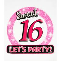 Huldeschild stopbord Sweet 16 - Dia 50 cm - Verjaardag - Versiering - Versiering feestartikelen