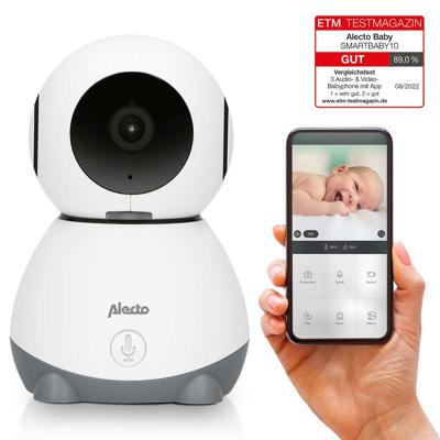 Alecto SMARTBABY10 - Wifi babyfoon met camera - Wit/Grijs