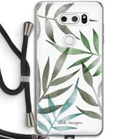 Tropical watercolor leaves: LG V30 Transparant Hoesje met koord