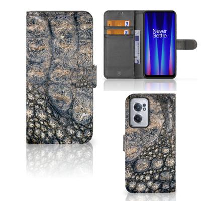 OnePlus Nord CE 2 | Telefoonhoesje | Met pasjeshouder | Krokodillenprint