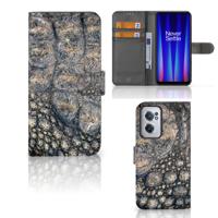 OnePlus Nord CE 2 | Telefoonhoesje | Met pasjeshouder | Krokodillenprint