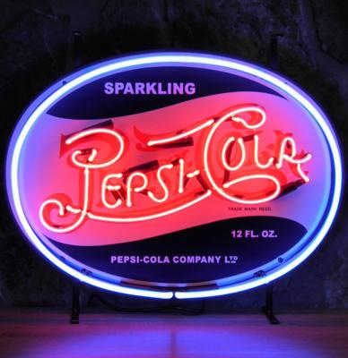 Sparkling Pepsi-Cola Fifties Logo Neon Verlichting 65 x 50 cm - Blauw, Rood