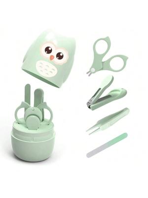 Baby Nail Kit, 4-In-1 Baby Nail Care Set With Cute Case, Baby Nail Clippers, Scissors, Nail File & Tweezers, Baby Manicure Kit And Pedicure Kit For Newborn, Infant, Toddler Green / 4-in-1 Kit